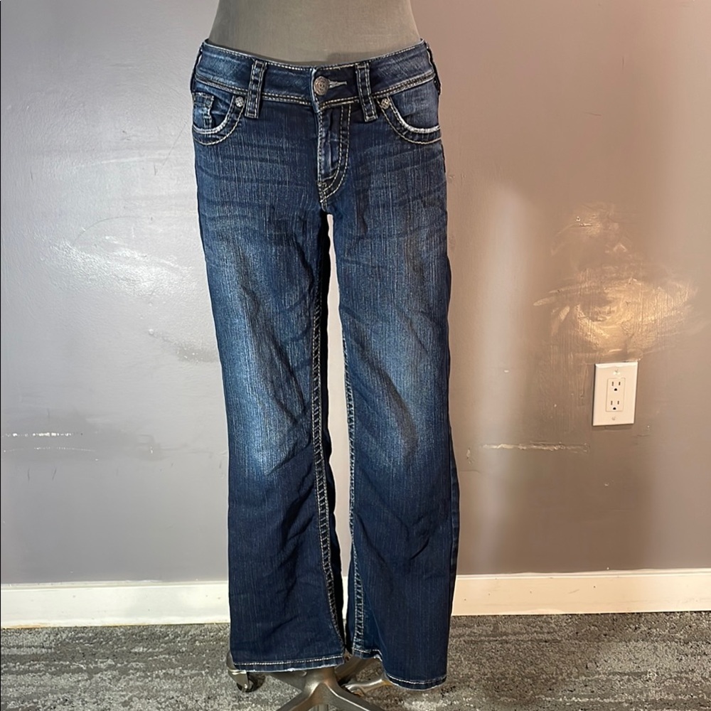 Silver capri Suki 28/30 in very nice shape nice back chunky pockets - pockets